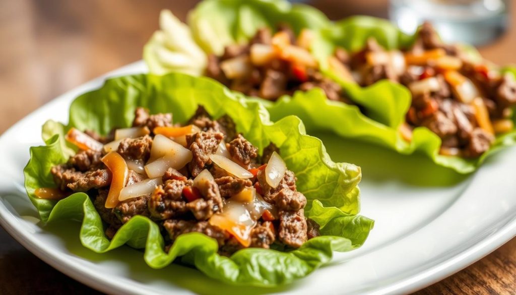 keto philly cheesesteak lettuce wraps